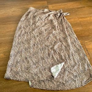 Leopard Print Midi Wrap Skirt